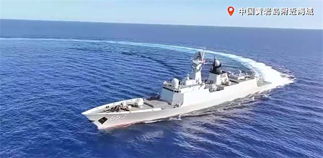 中国人民解放军南部战区位黄岩岛领海领空及周边区域组织战备警巡